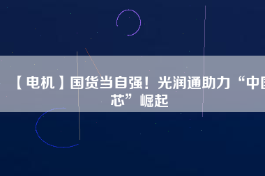 【電機(jī)】國(guó)貨當(dāng)自強(qiáng)！光潤(rùn)通助力“中國(guó)芯”崛起
          